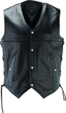 Kuryakyn Leather By River Road Old Skool Leather Vest Black - Small