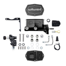 Load image into Gallery viewer, Wilwood Mopar Compact Tandem Master Cylinder Kit w/ Combination Valve &amp; Pushrod 15/16in Bore - Black