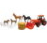 New Ray Toys Kubota Farm Tractor Set with Horses, Fences and Haybale/ Scale - 1:32