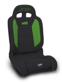 PRP EnduroDaily Reclining Suspension Seat - Black/Green Vinyl - Passenger