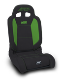 PRP EnduroDaily Reclining Suspension Seat - Black/Green Vinyl - Driver