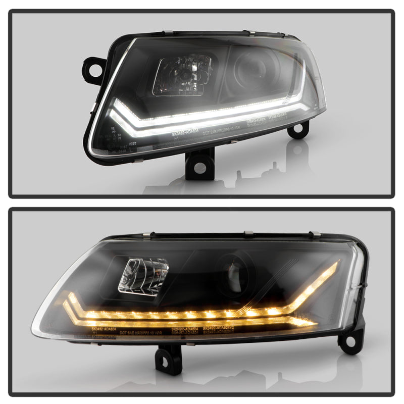 Spyder 05-08 Audi A6 Projector Headlights - (PRO-YD-ADA605V3-SEQ-BK)