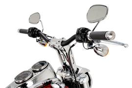 Performance Machine Phatbar H-Bar Assy, 9in Riser, 1-1/4in Bar, Int Wire, Gauge Mount - Chrome