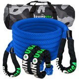 Rhino USA 7/8In X 30Ft Kinetic Rope Recovery Kit W/Soft Shackles (Blue)