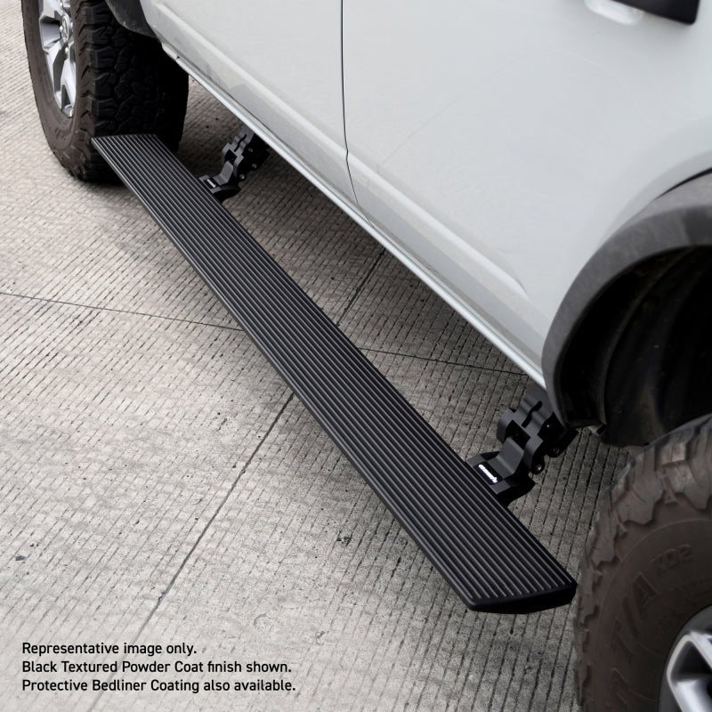 RealTruck 07-14 Chevrolet Silverado 1500 CC 4dr VoltStep Electric Running Board Kit - Bedliner Coat.