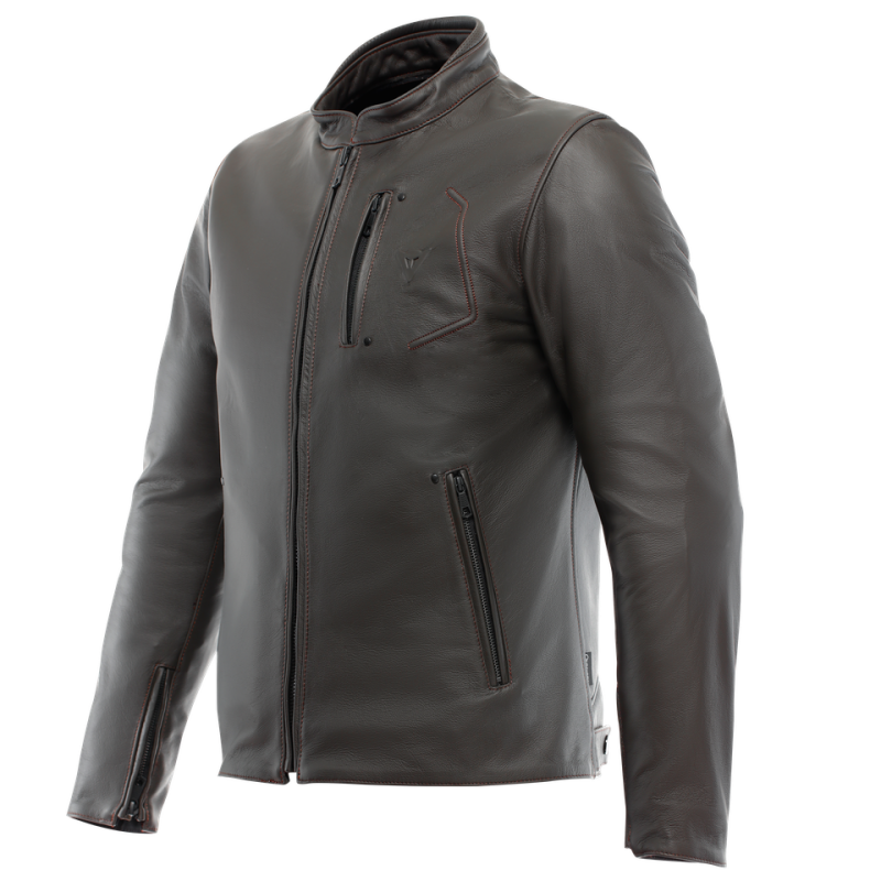 Dainese Fulcro - Mens Leather Motorcycle Jacket - Dark Brown 58