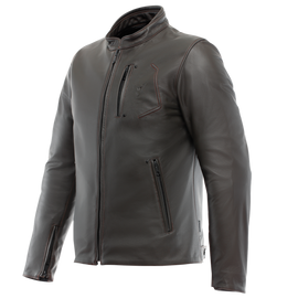 Dainese Fulcro - Mens Leather Motorcycle Jacket - Dark Brown 58