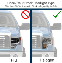 Load image into Gallery viewer, Raxiom 09-14 Ford F-150 Super White LED Halo Projector Headlights- Blk Housing (Clear Lens)
