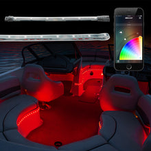 Load image into Gallery viewer, XK Glow Flex Strips Million Color XKCHROME App Controlled Boat Marine Kit 6x36In Strips + 6x10In