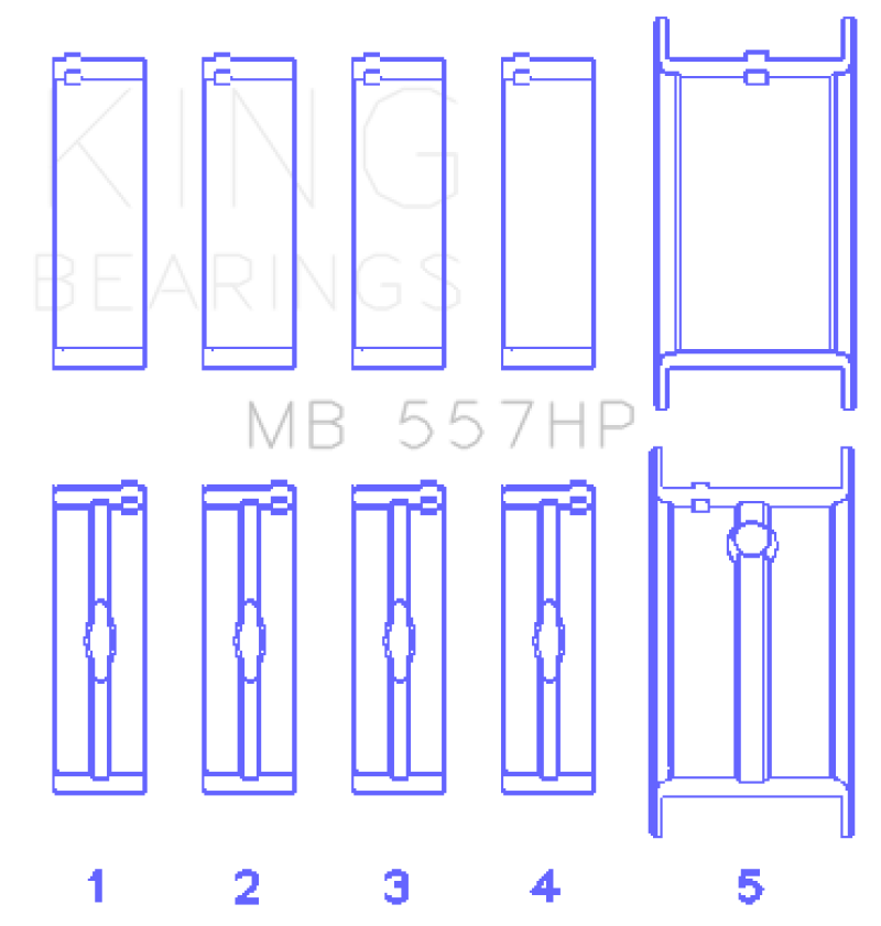 King Engine Bearings General Motors 75+ 262/267/302/307/327/327/350 Main Bearing Set