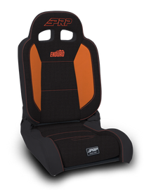 PRP EnduroDaily Reclining Suspension Seat - Black/Orange Tweed - Passenger - GTR Auto