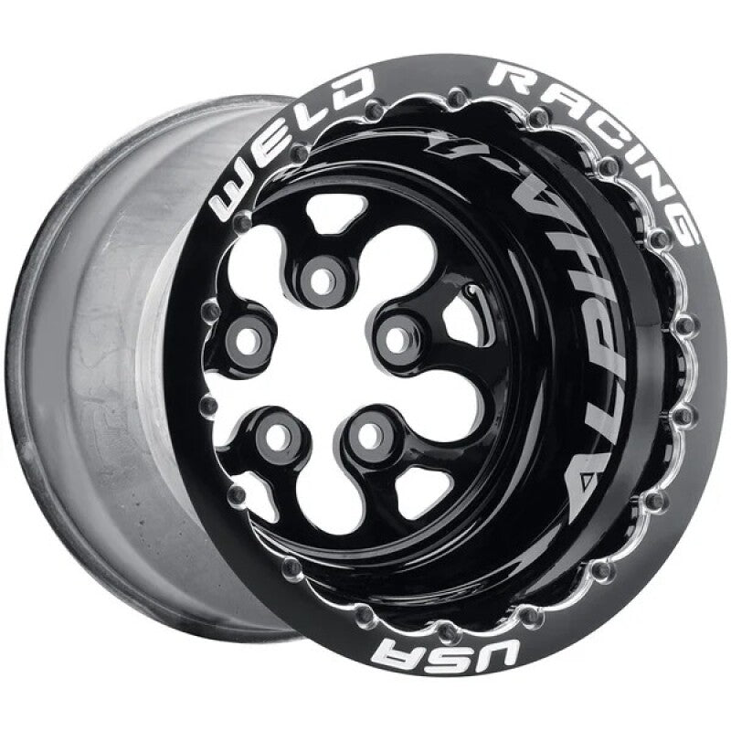 Weld Alpha-1 15x13 / 5x4.5 BP / 3in. BS Black Wheel - Black Double Beadlock MT