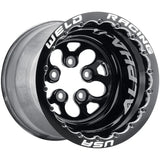 Weld Alpha-1 15x15 / 5x4.75 BP / 5in. BS Black/Polished Wheel - Black Double Beadlock MT