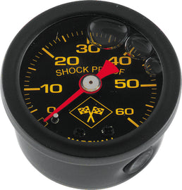 Bikers Choice 0-60 PSI Oil Pressure Gauge Black Face Black Bezel Liquid Filled Universal Custom