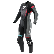 Load image into Gallery viewer, Dainese Fulminea 2PC Leather Suit Black/Anthracite/White Size - 46
