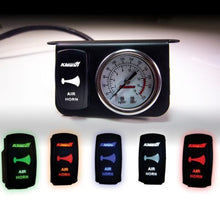 Load image into Gallery viewer, Kleinn Panel Mounted 160 PSI Gauge w/ an Illuminated GREEN Momentary Rocker Switch