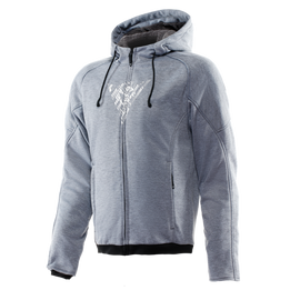 Dainese Bovisa Safety Hoodie Full Zip Grey-Melange/Black Size - 64
