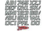 Hardline Boat Lettering Registration Kit 3 in. - 700 Silver/Black