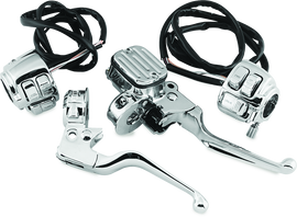 Bikers Choice 96-06 Big Twin / 96-03 XL 9/16in Bore Chrome Handlebar Control Kit W/Chrome Switches