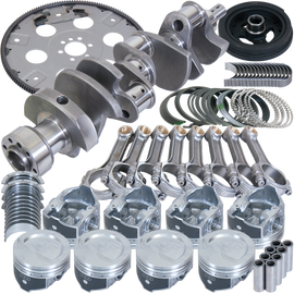 Eagle Chevy 350 1Pc 3.750in Crank 5.700in I-Beam Rod 4.060in Pistons 168 Tooth FP Balanced Assembly