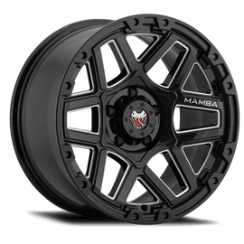 Mamba M23 18x9 5x150 ET12 Gloss Black w/ Machined Ball Cut