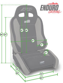 PRP EnduroCrawl Reclining Suspension Seat - Black/Orange Vinyl - Passenger