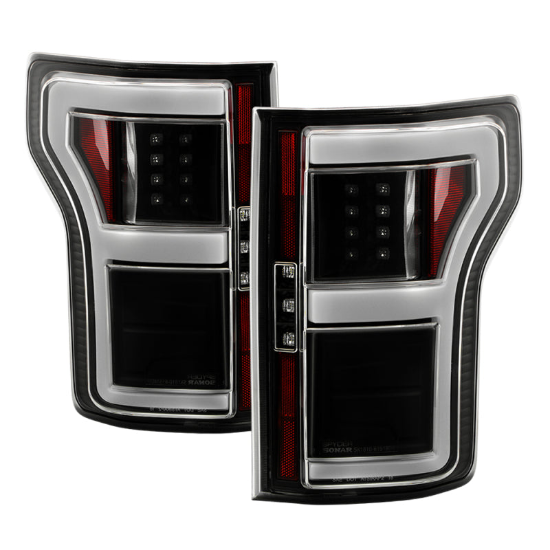 Spyder 18-20 Ford F150 w/ Rear Blind Spot LED Tail Lights - Black (ALT-YD-FF15018BS-LED-BK)