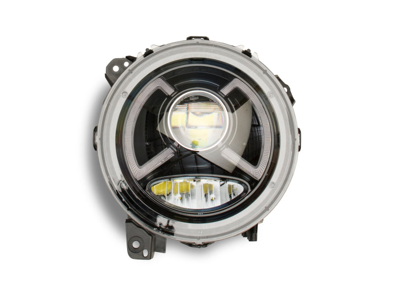 Raxiom 18-22 Jeep Wrangler JL/JT LED Projector Headlights- Black Housing (Clear Lens)