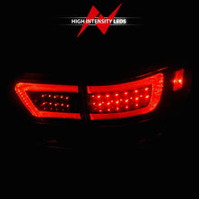 Load image into Gallery viewer, ANZO 11-13 Jeep Grand Cherokee LED Taillights w/ Lightbar Black Housing/Clear Lens 4pcs