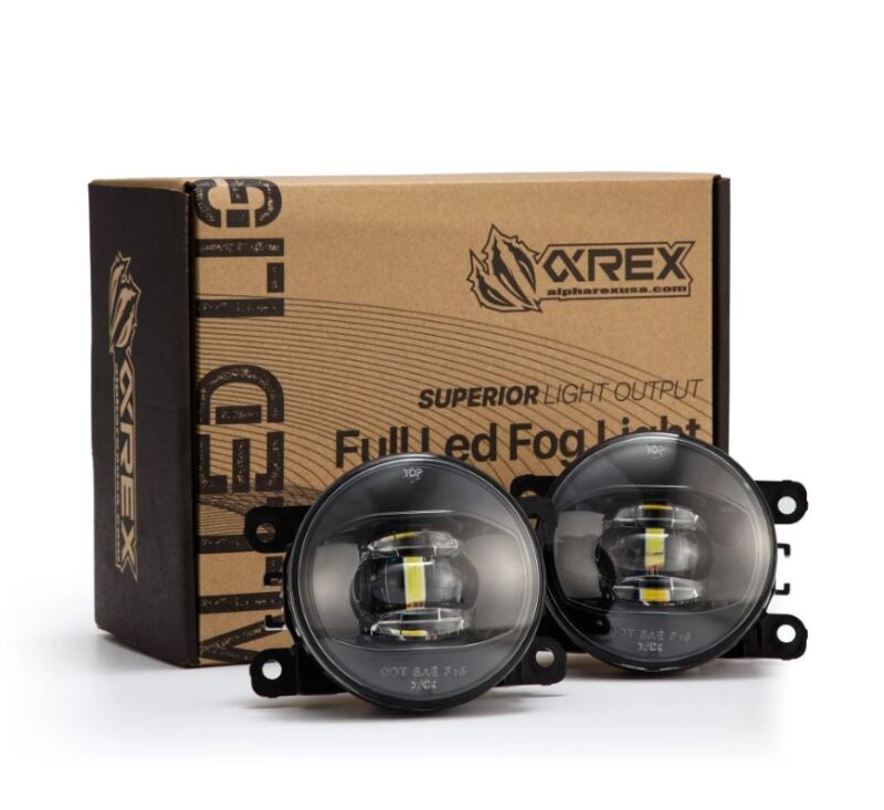 AlphaRex Universal Acura/Ford/Honda/Subaru/Nissan DoubleTap Dual Color LED Proj Fog Lights - Wt/Ambr