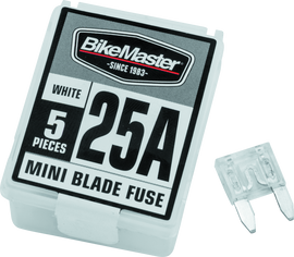 BikeMaster 5Piece 25A Replacement Mini Blade Fuse