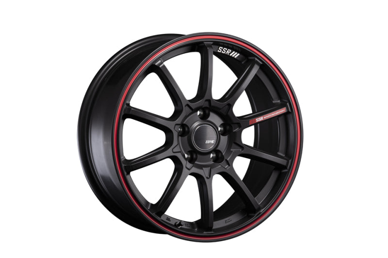 SSR GTV05 4x100 15x5.0 Offset 45 Flat Black w/ Red Line