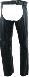 River Road Plains Leather Chaps Black - Large