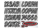 Hardline Boat Lettering Registration Kit 3 in. - 400 Silver/Black