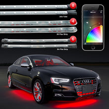 Load image into Gallery viewer, XK Glow Strip Million Color XKCHROME App Undercar Kit (8x24In Tube + 6x10In Strip + 4x36In)