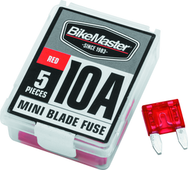 BikeMaster 5Piece 10A Replacement Mini Blade Fuse