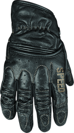 Speed and Strength Rust and Redemption Leather Gloves Black - Large