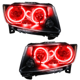 Oracle 11-13 Jeep Grand Cherokee Pre-Assembled Halo Headlights (Non HID) Chrome - Red