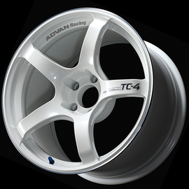 Advan TC4 17x6.5 / +40 Offset / 4x100 / 63mm Bore / Racing White Metallic and Ring