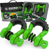 Rhino USA 3/4In D-Ring Shackle Set (2-Pack)(Green)