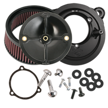 Load image into Gallery viewer, S&amp;S Cycle 2008+ BT w/ S&amp;S 58mm Throttle Body Stealth Air Cleaner Kit w/o Cover