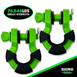 Rhino USA 8T Super Shackle 2-Pack (Green)