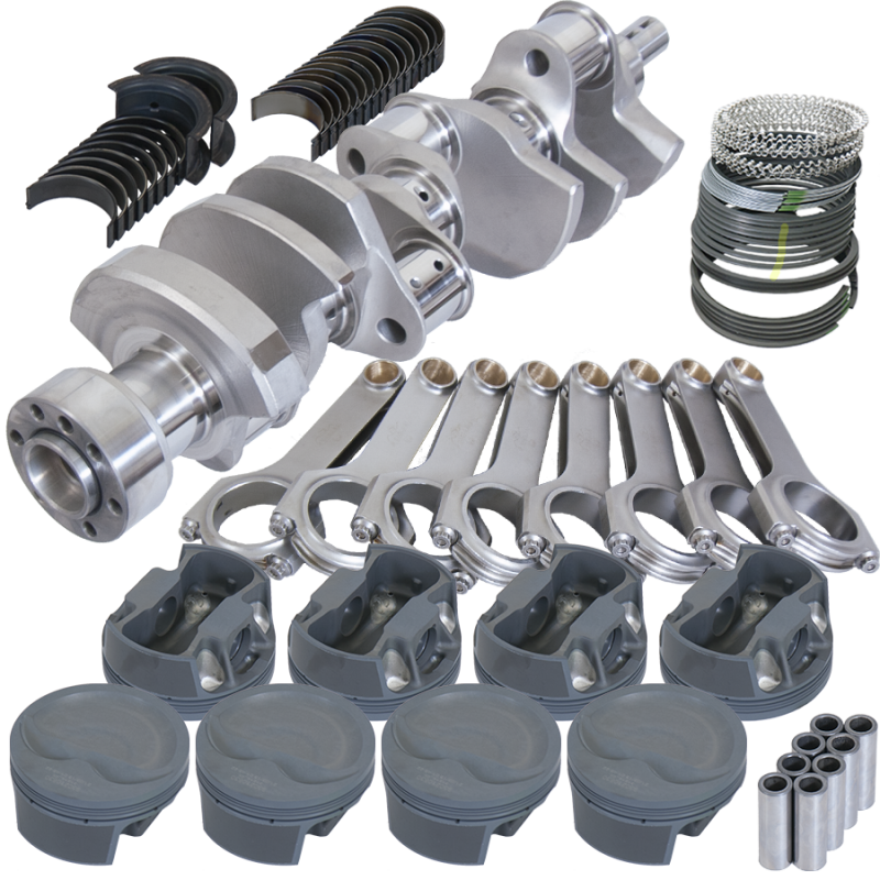 Eagle Chevy 350 1Pc 3.750in Crank 6.000in H-Beam -16cc Inv Dome 4.030in Pistons Balanced Assembly