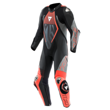 Load image into Gallery viewer, Dainese Audax D-Zip 1PC Perforated Leather Suit Black/Red Fluorescent/Anthracite Size - 60