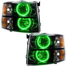 Load image into Gallery viewer, Oracle Lighting 07-13 Chevrolet Silverado Assembled Halo Headlights Round Style -Green SEE WARRANTY