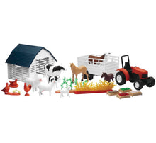 Load image into Gallery viewer, New Ray Toys Country Life Playset Barnyard with Tractor/ Garden Rows and Animals