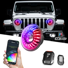 Load image into Gallery viewer, XK Glow 2019+ Jeep Wrangler JL/JT 7in Headlight XKmax RGBW Kit w/ Mnt Brkt App Cntrl 2pc