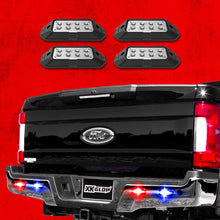 Load image into Gallery viewer, XK Glow Strobe Pod Lights w/ Traffic Modes Ultra LEDs Multiple Modes + Solid On - Red + Blue 4pc