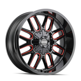 Mayhem 8107 Cogent 22x10 / 8x170 BP / -19mm Offset / 125.2mm Hub Gloss Black Milled Prism Red Wheel