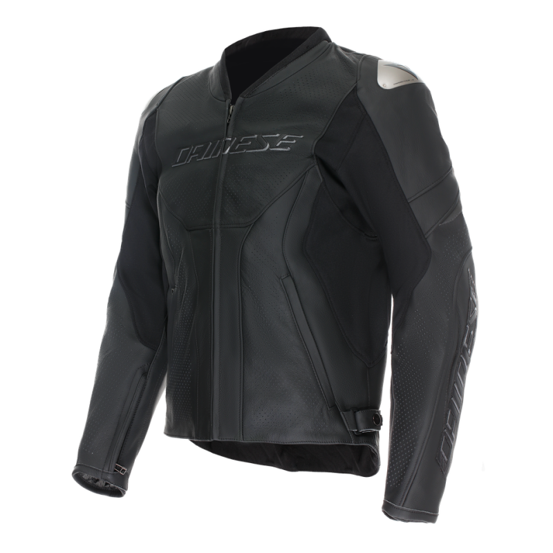 Dainese Racing 5 Perforated Leather Jacket Black/Black/Black Size - 58